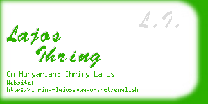 lajos ihring business card